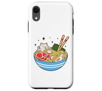 Cute Cat Eating Ramen Bowl Kawaii Food Carcasa para iPhone XR