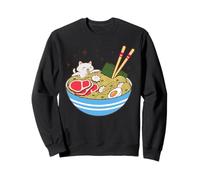 Cute Cat Eating Ramen Bowl Kawaii Food Sudadera