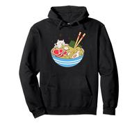 Cute Cat Eating Ramen Bowl Kawaii Food Sudadera con Capucha