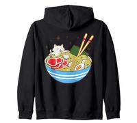 Cute Cat Eating Ramen Bowl Kawaii Food Sudadera con Capucha