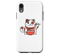 Cute Cat Eating Ramen Japanese Noodle Soup Anime Carcasa para iPhone XR
