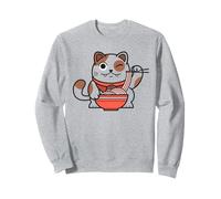 Cute Cat Eating Ramen Japanese Noodle Soup Anime Sudadera
