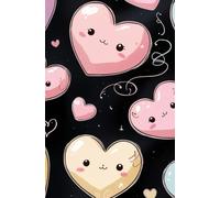 Cute Cat Face Hearts : Lined Journal Notebook, (Black), 150 Pages, Medium 5.5 inches x 8 inches - 150 GSM Standard Paper,