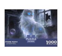 Cute Cat Focus-Boosting 1000 Piece Puzzle, Premium Paper, Educational & Pet Fun for Adults PuzzlesTeens, Great Gift for Friends 38x26cm/1000pcs