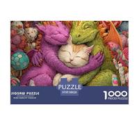 Cute Cat Focus-Boosting 1000 Piece Puzzle, Premium Paper, Educational & Pet Fun for Adults PuzzlesTeens, Great Gift for Friends 38x26cm/1000pcs