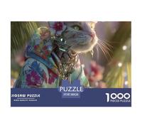 Cute Cat Focus-Boosting 1000 Piece Puzzle, Premium Paper, Educational & Pet Fun for Adults PuzzlesTeens, Great Gift for Friends 38x26cm/1000pcs