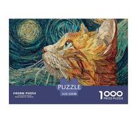 Cute Cat Focus-Boosting 1000 Piece Puzzle, Premium Paper, Educational & Pet Fun for Adults PuzzlesTeens, Great Gift for Friends 52x38cm/1000pcs