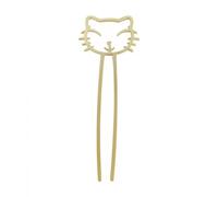 Cute Cat Hair Sticks，Versatile and elegant kitten hairpin, perfect for women's updo hairstyles. (Gold,15cm)