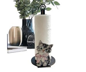 Cute Cat Holder, Toilet Paper Stand, 10.24 Inch Funny Pet Toilet Paper Holder with Sturdy Build, Standing Animal Holders, Cat Toilets Papers Stand with Sturdy Design, Bathroom Kitchen for Home Travel