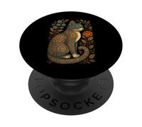 Cute Cat Lover Vintage Flowers Art Pattern Aesthetic PopSockets PopGrip Adhesivo