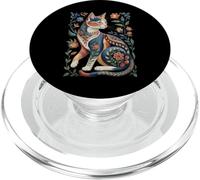 Cute Cat Lover Vintage Flowers Art Pattern Aesthetic PopSockets PopGrip para MagSafe