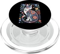 Cute Cat Lover Vintage Flowers Art Pattern Aesthetic PopSockets PopGrip para MagSafe