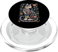Cute Cat Lover Vintage Flowers Art Pattern Aesthetic PopSockets PopGrip para MagSafe