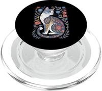 Cute Cat Lover Vintage Flowers Art Pattern Aesthetic PopSockets PopGrip para MagSafe