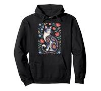 Cute Cat Lover Vintage Flowers Art Pattern Aesthetic Sudadera con Capucha
