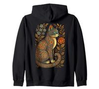 Cute Cat Lover Vintage Flowers Art Pattern Aesthetic Sudadera con Capucha