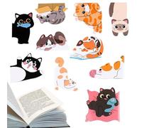 Cute Cat Magnetic Bookmarks Set Cartoon - PVC A B C Sizes 5x5cm 7.2x6.5cm 5.5x5.5cm 30g 20g 95g - Novelty Page Clip For Book Lovers - Gift For Cat Person