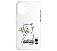 Cute Cat Maki & Nigiri - Palillos de Sushi para Amantes de la Comida Japonesa Carcasa para iPhone 16