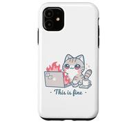 Cute Cat Meme Office Caos Burnout Humor Alivio del estrés Carcasa para iPhone 11