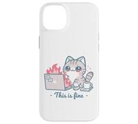 Cute Cat Meme Office Caos Burnout Humor Alivio del estrés Carcasa para iPhone 14 Plus