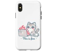 Cute Cat Meme Office Caos Burnout Humor Alivio del estrés Carcasa para iPhone X/XS