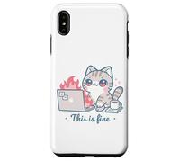Cute Cat Meme Office Caos Burnout Humor Alivio del estrés Carcasa para iPhone XS MAX