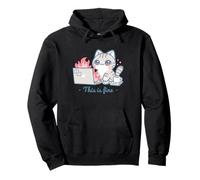 Cute Cat Meme Office Caos Burnout Humor Alivio del estrés Sudadera con Capucha