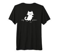 Cute Cat Minimal Pixel Art Nostalgic Retro 8-bit Gamer Camiseta Premium