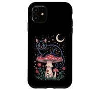 Cute Cat Moon Stars Night Kitty Cat Carcasa para iPhone 11