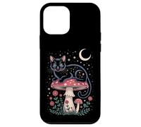 Cute Cat Moon Stars Night Kitty Cat Carcasa para iPhone 12 Mini