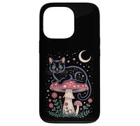 Cute Cat Moon Stars Night Kitty Cat Carcasa para iPhone 13 Pro