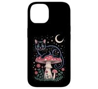 Cute Cat Moon Stars Night Kitty Cat Carcasa para iPhone 14