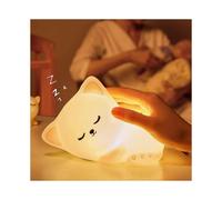 Cute Cat Night Light Kids, 7 Colour Changing Baby Night Lights, Animal Silicone Bedside Lamps, Protable Child Nightlight
