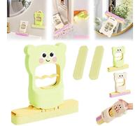 Cute Cat Pattern Mini Handheld Mop, Foldable Self-Squeeze Desk & Wall Cleaner with Replaceable Sponge Head, for Desktop Cleaning (Green)