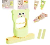 Cute Cat Pattern Mini Handheld Short Mop, 2025 New Cute Cat Pattern Mini Handheld Mop, Foldable Sponge Portable Self-Squeeze Small Mops, for Bathroom, Kitchen, Countertops, Glass (2*Green)