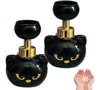 Cute Cat Paw Foam Soap Dispenser Paw Print,Cute Halloween Black Cats Pawprint Magic Foaming Hand Wash Dispenser,Refillable Empty Foam Liquid Container for Bathroom Kitchen (2pcs)