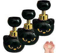 Cute Cat Paw Foam Soap Dispenser Paw Print,Cute Halloween Black Cats Pawprint Magic Foaming Hand Wash Dispenser,Refillable Empty Foam Liquid Container for Bathroom Kitchen (3pcs)