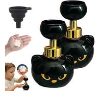 Cute Cat Paw Foam Soap Dispenser, Paw Print Soap Dispenser, Cute Halloween Black Cats Pawprint Magic Foaming Hand Wash Dispensers, Refillable Empty Foam Liquid Container for Bathroom Kitchen (2pcs)
