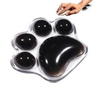 Cute Cat Paw Wrist Rest - Silicone Cushion | 3D Non-Slip Ergonomic Pad | Soft Gel Desktop Support, Pink Clear Aesthetic, Waterproof Dirt Resistant, for Office Laptop Typing, 4.7x4 Inch