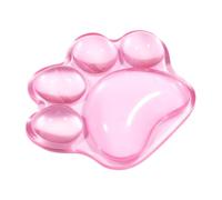 Cute Cat Paw Wrist Rest - Silicone Cushion | 3D Non-Slip Ergonomic Pad | Soft Gel Desktop Support, Pink Clear Aesthetic, Waterproof Dirt Resistant, for Office Laptop Typing, 4.7x4 Inch