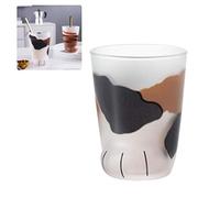 Cute Cat Paws Glass, Frosted Foot Print Cat Claw Personalidad Novedad Drinkware Tazas de café para Niños Regalos (b)