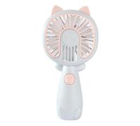 Cute Cat Personal Fan - USB Rechargeable Mini Hand Held Cooling Fan, Portable Cartoon Pocket Air Cooler, Lightweight Quiet Travel Accessory | For Summer Office School Bedroom Outdoor Camping Uses