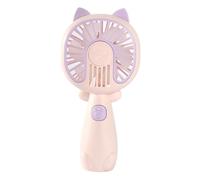 Cute Cat Personal Fan - USB Rechargeable Mini Hand Held Cooling Fan, Portable Cartoon Pocket Air Cooler, Lightweight Quiet Travel Accessory | For Summer Office School Bedroom Outdoor Camping Uses