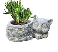 Cute Cat Planter Pot - Resin Flower Pot for Indoor Plants, Succulents, and Cacti | Durable Non-Fading Material, for Birthdays, Anniversaries, Home Decor, Desk, and Garden Display