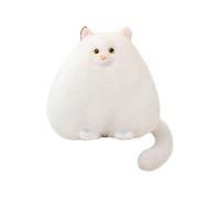 Cute Cat Plush - 28cm Soothing Pillow | Short Plush & PP Cotton Material Soft Stuffed Animal, Kawaii Kitten Doll For Kids Girls and Boys Aesthetic Home Decor Gift For Cat Lovers White