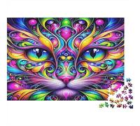 Cute Cat Puzzles 1000 Piezas Material Reciclado Mandala Art Adulto Puzzles Developing Niños‘s Intelligence Juego Padre-Hijo Activity 38x26cm/1000pcs