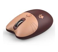 Cute Cat - Ratón inalámbrico silencioso de 2.4 GHz, receptor USB Plug and Play, 3 DPI ajustables, compatible con laptop, PC, portátil, computadora, café colorido