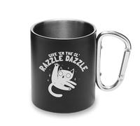 Cute Cat Razzle Dazzle - Taza de metal con asa de mosquetón, taza de camping