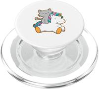 Cute Cat Riding Unicorn Magical Feline Design PopSockets PopGrip para MagSafe