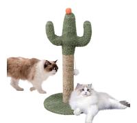 Cute Cat Scratcher - Green Feline Scratch Post, Vertical Natural Kitten Claw Pole, Whimsical Desert Landscape Aesthetic, Stable Weighted Base Support Structure, Indoor Pet Furniture Accessory